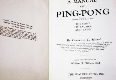 1929 A Manual of Ping Pong G.Schaad 2nd edition