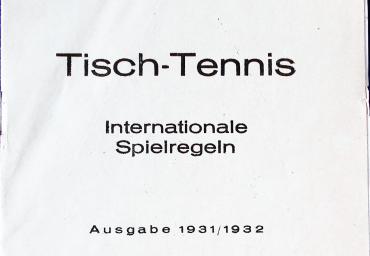 1931 Tischtennis Internationale Spielregeln