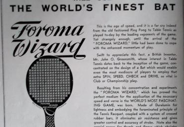 Foroma Wizard bat advert 