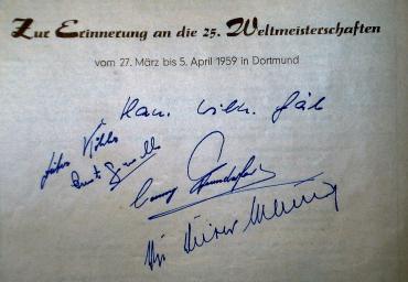 1959 Das deutsche Herrenteam Gäb, Gomolla, Köhler, Freundorfer, Dr.Mauritz