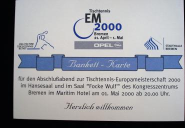 2000 EM Bankettkarte
